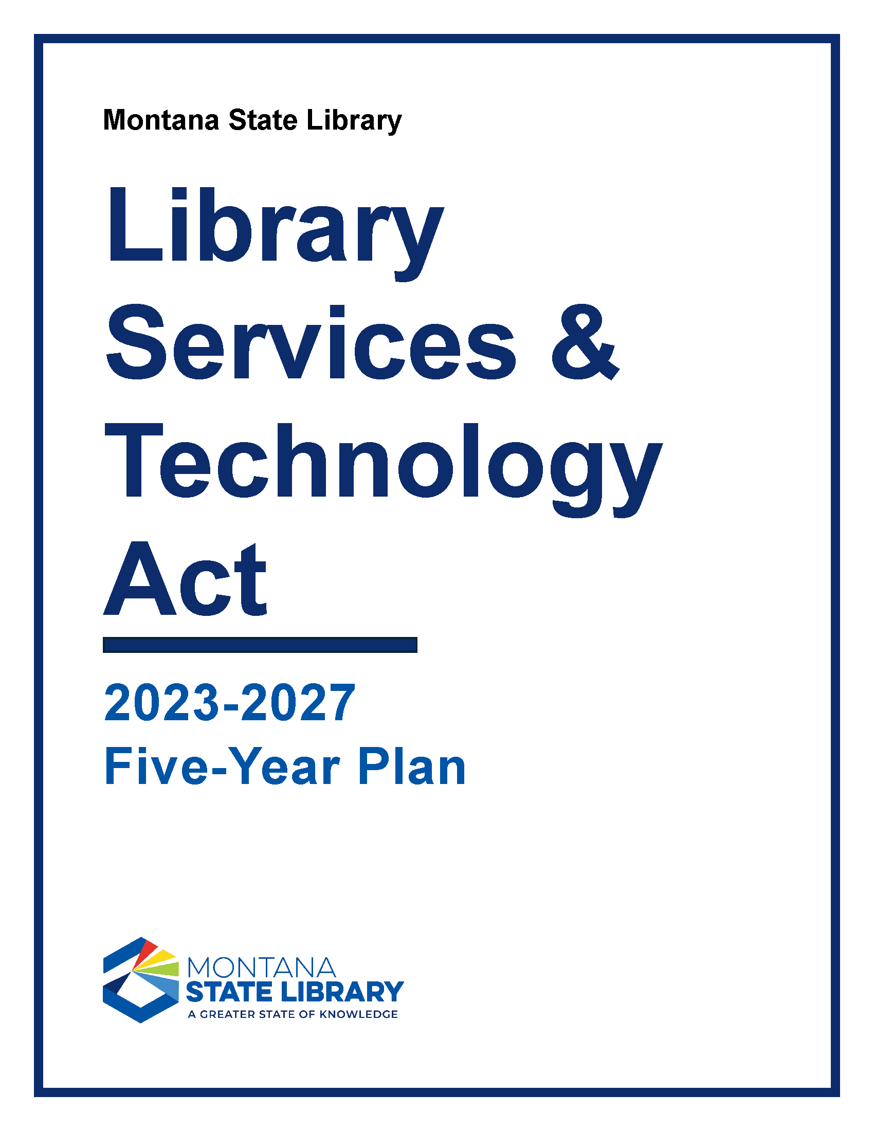 2023-2027 LSTA Five-Year Plan cover