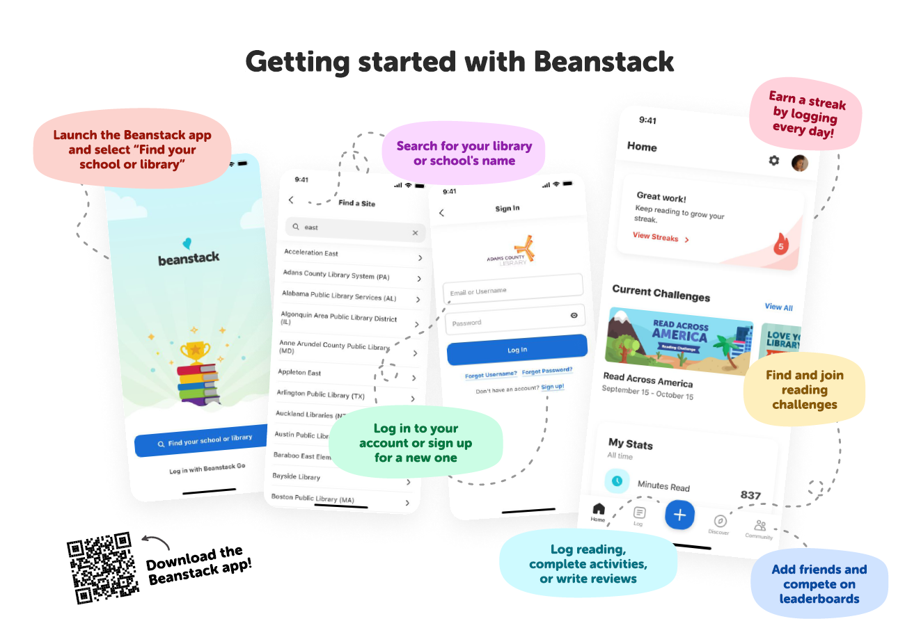 Getting Started With Beanstack by downloading the Beanstack app