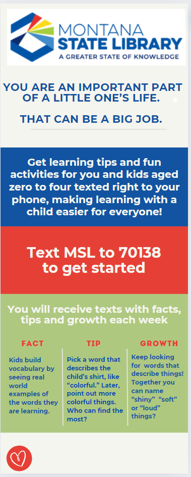 Text MSL to 70138 for early literacy tips