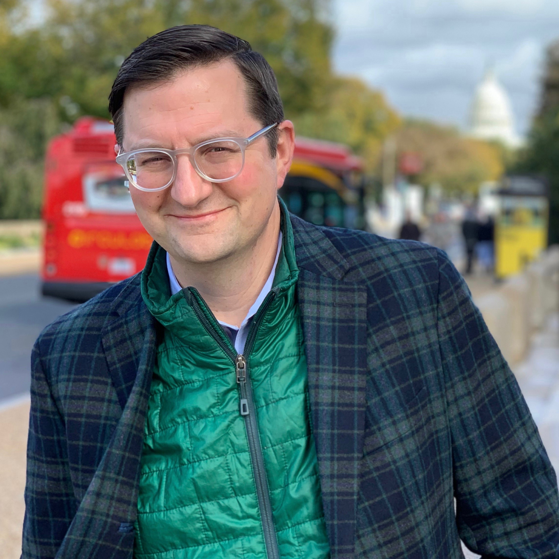 Franklin Runge standing outside